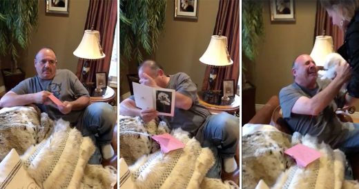 Grieving Dad Breaks Down When Daughter Gifts Him With Puppy