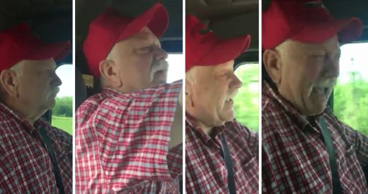 Ill Trucker Sings His Favorite Song To Say Goodbye