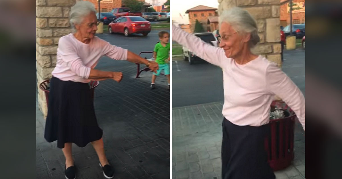 Grandma Busts Floss Dance Move Metaspoon
