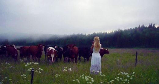 Blonde-Haired Woman Sings Haunting Herding Song That Has Cows Running