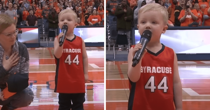 3-Year-Old Boy Is The Youngest Person Ever To Sing National Anthem At The Carrie...