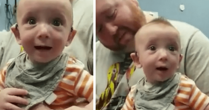 5-Month-Old Baby Loves Hearing Mom’s Voice For The 1st Time