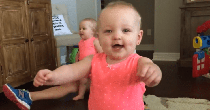 Baby Takes Her First Steps And Lets Out A Sweet Cackle