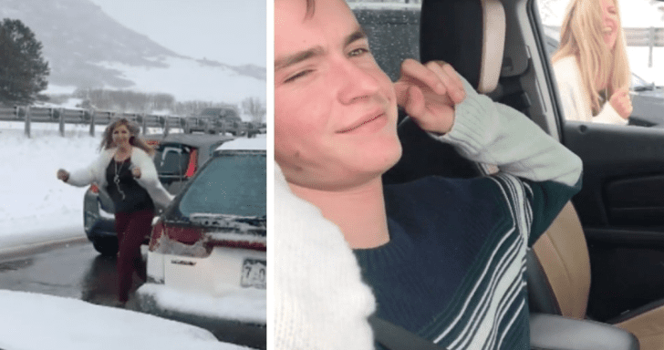 Teen Gets Embarrassed When Mom Gets Out Of The Car To Dance