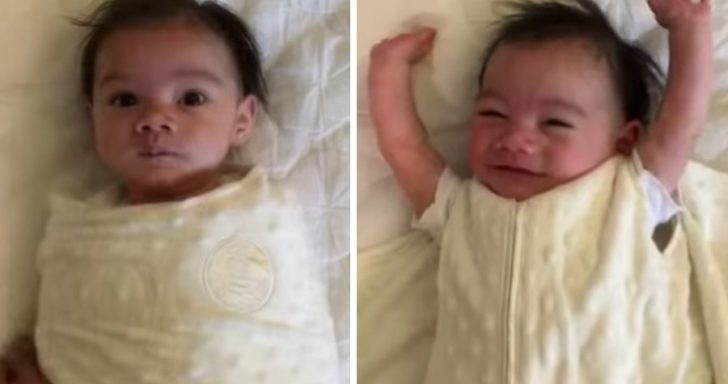 Sweet Baby Throws His Hands Up Every Time He Gets Unswaddled