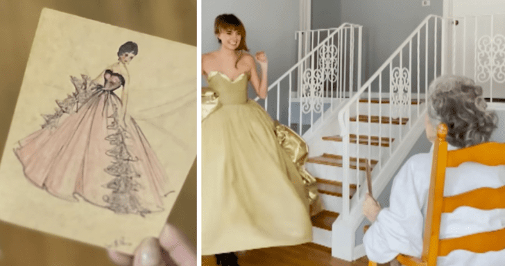 Creative Granddaughter Sews Her Grandma’s Sketched Fashion Dresses From Years ...