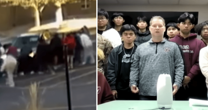 Group Of Heroic Students Lifts Car To Save Mom And Two Kids From Car Accident