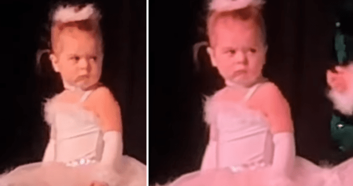 Grumpy Little Girl Is Not Happy To Be Part Of A Dance