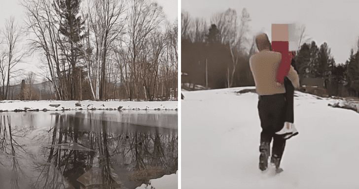 Alert State Trooper Captures Her Heroic Save Of Young Girl Stuck In Icy Pond