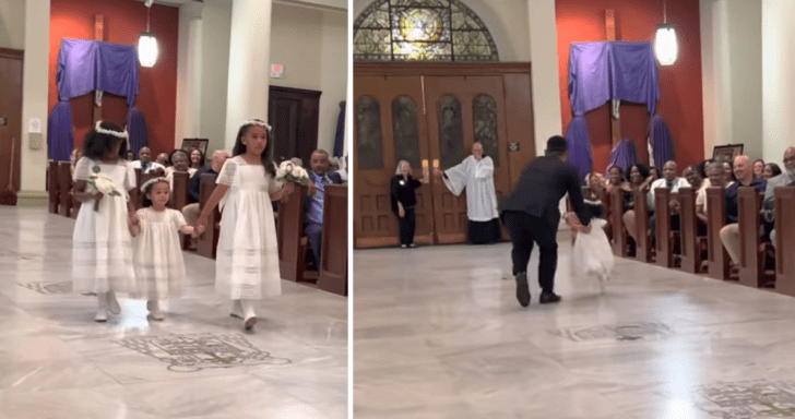 Little Flower Girl Makes A Scene At Wedding By Unexpectedly Running Away