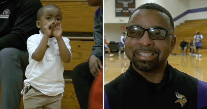4-Year-Old Boy Helps Dad Coach Basketball Team